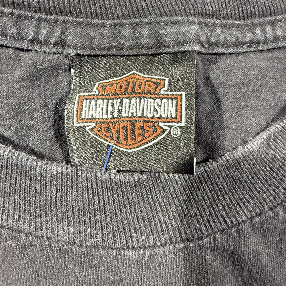 Harley-Davidson Shirt Mens 2XL Black Vertical Graphic Cowboy Beaumont TX Skull - Picture 2 of 9